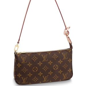 Authentic Louis Vuitton leather pouchette handbag